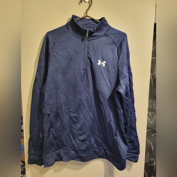 Under Armour Navy Blue Quarter-Zip Pullover, Size Large - Picture 2 of 7